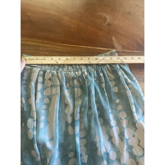 LA FEE MARABOUTEE Skirt Green Print Chiffon, Size 38, Small - Picture 9 of 10